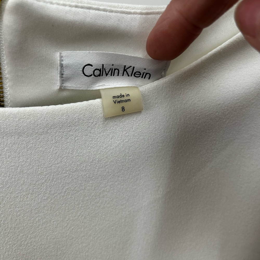 Calvin Klein Cream Long Sleeve Dress - Picture 7 of 10